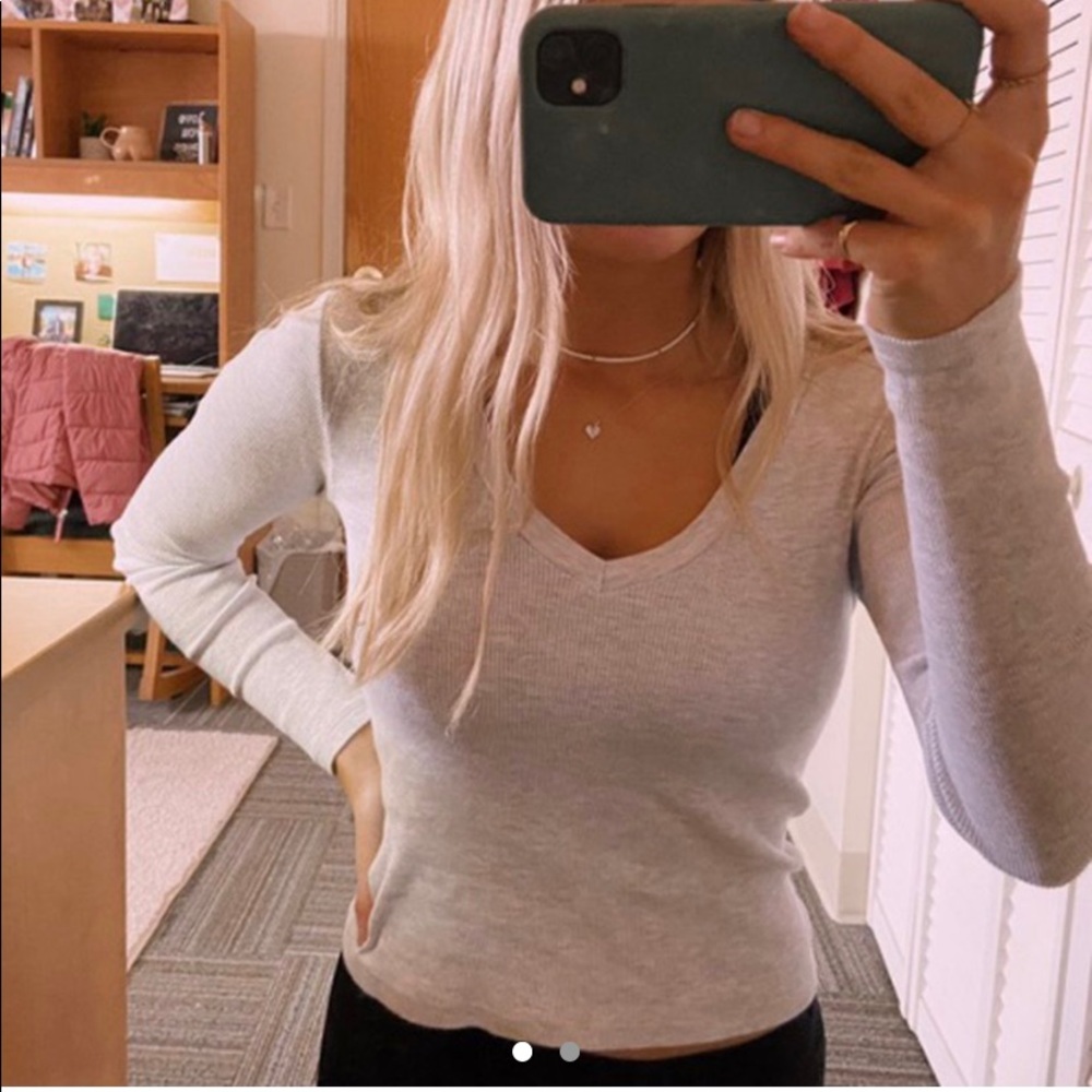 Pacsun Grey Long Sleeve Top